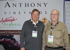 DJ Ryan and Jay Stover with Anthony Vineyards are ready to talk to customers about dates and grapes.